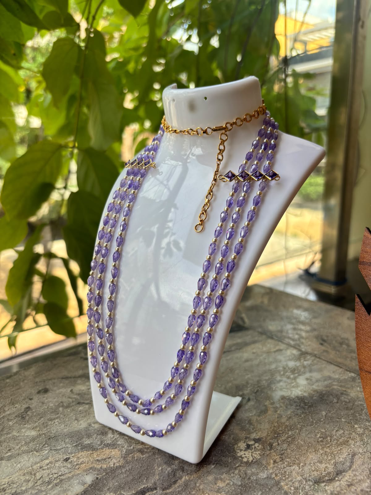 Lavender Crystal Layered Necklace Lavender Crystal Layered Necklace
