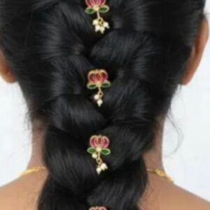 handcrafted lotus pearl bridal braid hair pin set