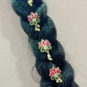handcrafted floral bridal braid hair pin set