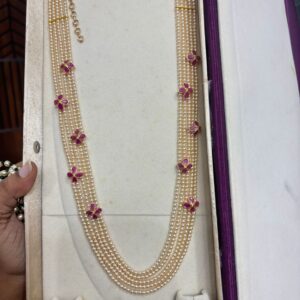 this elegant piece is a traditional south indian pearl haram