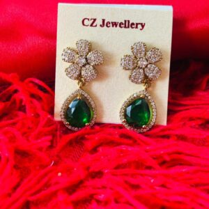 Emerald Floral Drop Earrings