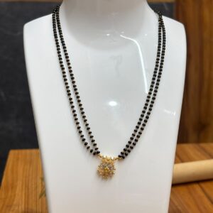 elegant double layer black beads mangalsutra ✨