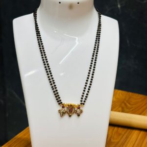 traditional double layer black beads mangalsutra ✨