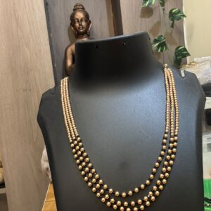 3 layer golden swarovski & black crystal necklace