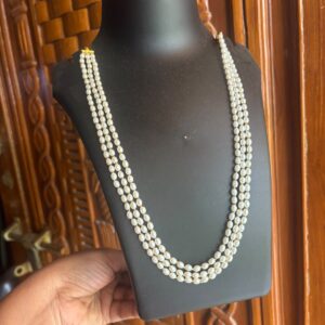 3 layer white pearl necklace