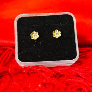 Golden Blossom Crystal Stud Earrings