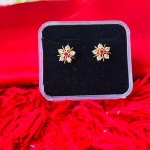 ruby starburst crystal stud earrings