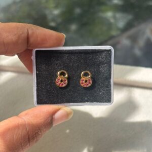 panchaloham ruby bloom stud earrings