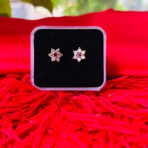 ruby blossom crystal stud earrings