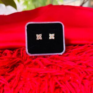 Crystal Clover Stud Earrings